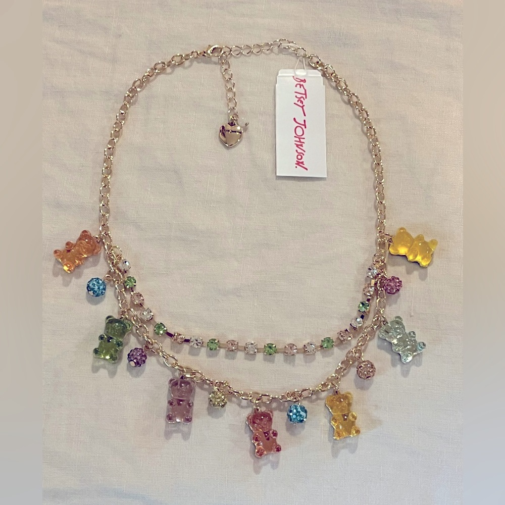 NWT Betsey Johnson Gummy Bear Gold Tone Necklace